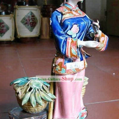 Hand Made Shi Wan Ceramics Statue-Happy Life
