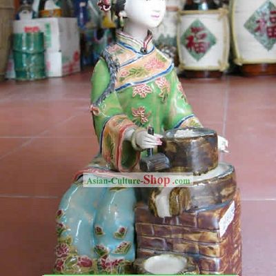 Hand Made Shi Wan Ceramics Statue-Empress Smile