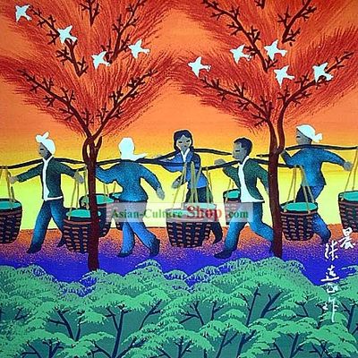 Shan Xi Folk Farmer Paintings - Morning