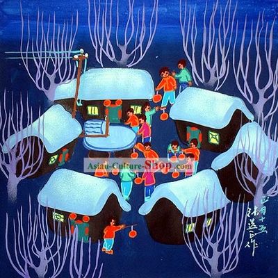 Shan Xi Folk Farmer Painting-Moon Festival
