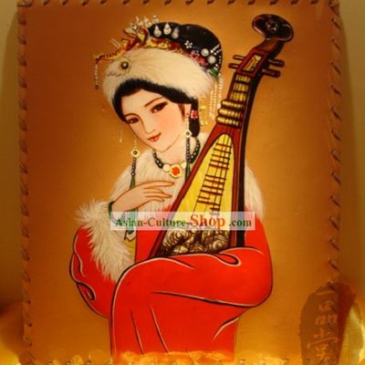 Tibet Hand Painted Calf Painting-Red Beauty