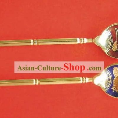 Chinese Cloisonne Coffee Spoon for Lovers(two pieces)