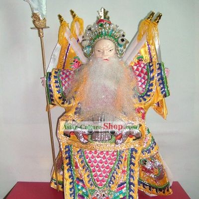 Chinese Classic Handmade Embroidery Hand Puppet-Huang Zhong of Five Tiger Generals