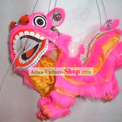 Chinese Classic Handmade Hand Puppet-Peachblow Lion Dance
