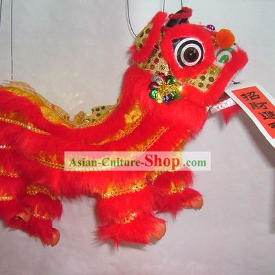 Chinese Classic Handmade Hand Puppet-Red Lion Dance
