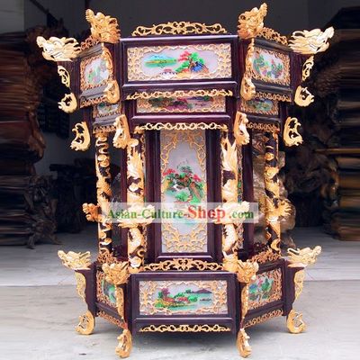 Large Chinese Classical Hand Made Octagonal Dragons Palace Lantern