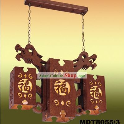 Large Chinese Classical Wooden Dragons Palace Ceiling Lantern