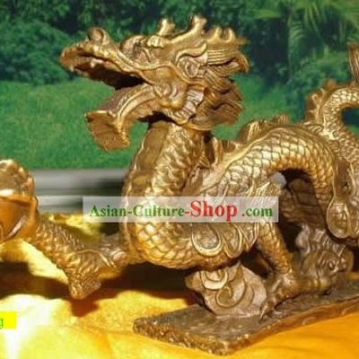 Stunning Chinese Brass Dragon Statue