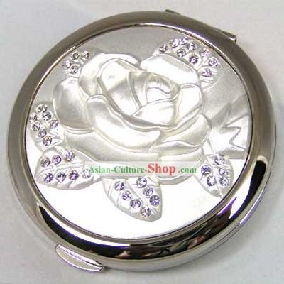 FASN Makeup Mirror-Silver Flower