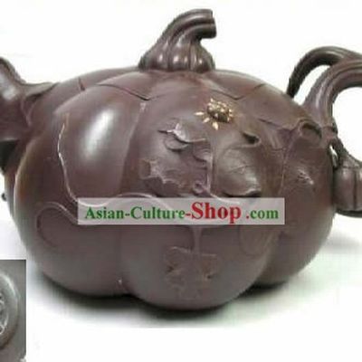 Chinese Hand Made Zisha Teapot-Pumpkin