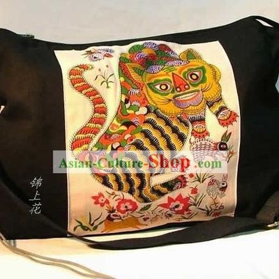 Classic Batik Brave Tiger Flax Bag