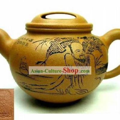 Chinese Hand Made Zisha Teapot-Wise Confucius
