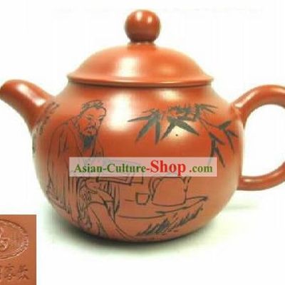 Chinese Classic Hand Made Zisha Teapot-Confucius