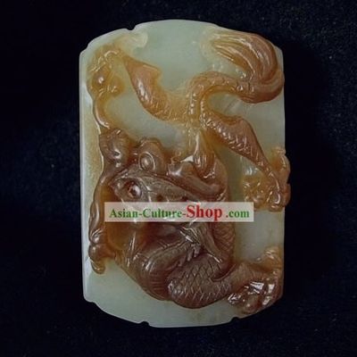 Chinese Dragon Hetian Jade Waist Button
