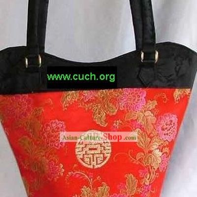 Chinese Red Silk Long Satchel