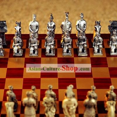 Chinese Stunning Terra Cotta Warriors Chess Set