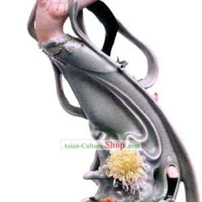 Chinese Hand Made Jingde Town Porcelain Crafts-Flying Ancient Chinese Angel(Fei Tian)