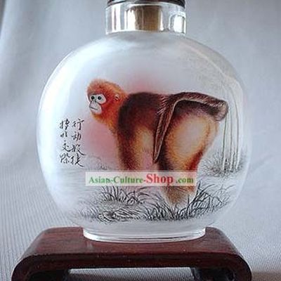 Snuff Bottles With Inside Painting Chinese Zodiac Series-Monkey