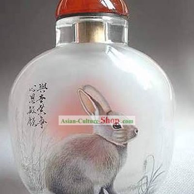 Snuff Bottles With Inside Painting Chinese Zodiac Series-Rabbit1