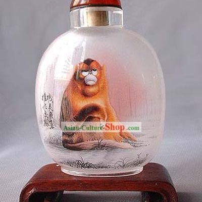 Snuff Bottles With Inside Painting Chinese Zodiac Series-Monkey 1