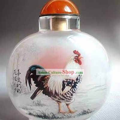 Snuff Bottles With Inside Painting Chinese Zodiac Series-Rooster 1