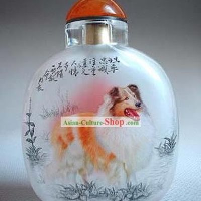Snuff Bottles With Inside Painting Chinese Zodiac Series-Dog 1