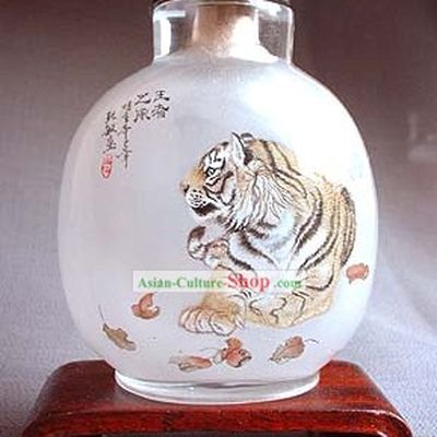 Snuff Bottles With Inside Painting Chinese Animal Series-Tiger King