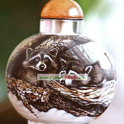 Snuff Bottles With Inside Painting Chinese Animal Series-Palm Civet