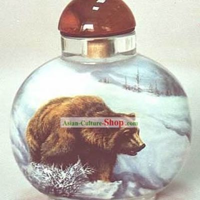 Snuff Bottles With Inside Painting Chinese Animal Series-Black Bear