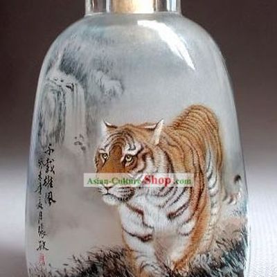 Snuff Bottles With Inside Painting Chinese Animal Series-Walking Tiger