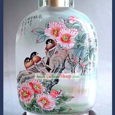 Snuff Bottles With Inside Painting Birds Series-Birds Family Love