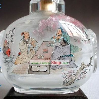 Snuff Bottles With Inside Painting Characters Series-Peach Garden Becoming Brothers