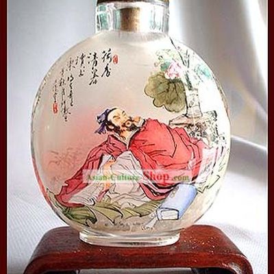 Snuff Bottles With Inside Painting Characters Series-Lotus Perfume