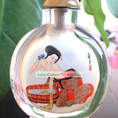 Snuff Bottles With Inside Painting Characters Series-Chinese Ancient Bathing Beauty