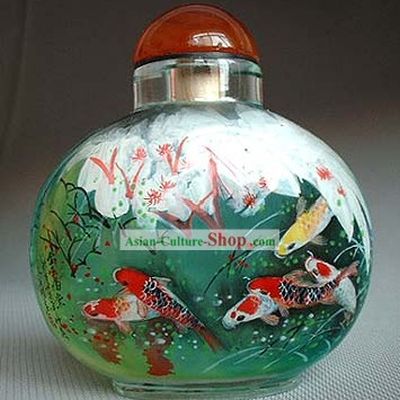 Snuff Bottles With Inside Painting Fishes Series-Lucky Fishes