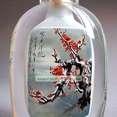 Snuff Bottles With Inside Painting Flower Series-Snow Plum Blossom