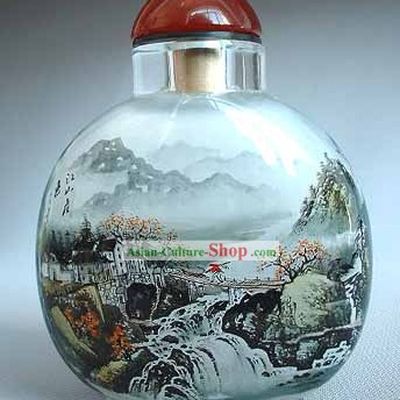 Snuff Bottles With Inside Painting Landscape Series-Chinese Village