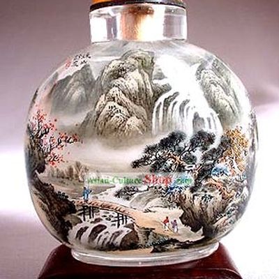 Snuff Bottles With Inside Painting Landscape Series-Chinese Mountain and River