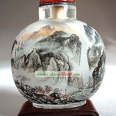 Snuff Bottles With Inside Painting Landscape Series-Chinese Great Mountain