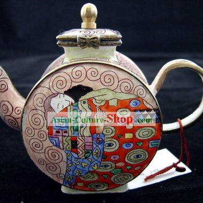 Chinese Hand Painted Enamel Colorful Kettle-Hug