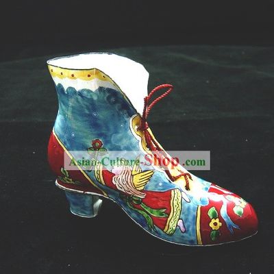 Chinese Hand Painted Enamel Craft-Boot of Angel