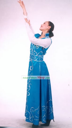 Chinese Traditional Mongolian Minority Dance Costume for Women