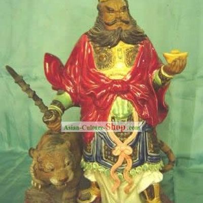 Chinese Porcelain Figurine Statue from Shi Wan-Plutus Tiger