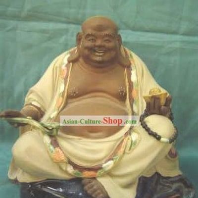 Chinese Porcelain Figurine Statue from Shi Wan-Lucky Monk