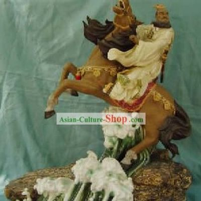 Chinese Porcelain Figurine from Shi Wan-Cao Cao Viewing the Sea