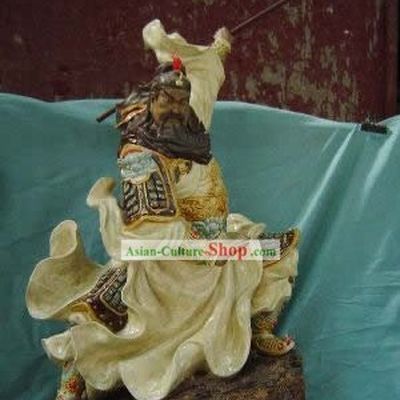 Chinese Porcelain Figurine from Shi Wan-Brave Guan Gong