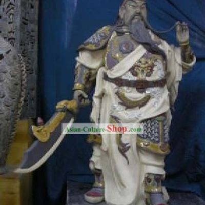 Chinese Porcelain Figurine from Shi Wan-Hero Guan Gong