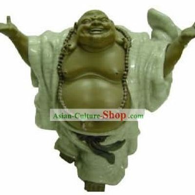 Chinese Porcelain Figurine from Shi Wan-Wise and Happy Monk
