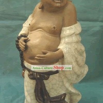 Chinese Porcelain Statue from Shi Wan-Happy Monk
