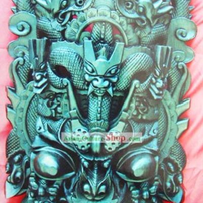 Ancient Folk Woodcarving Twelve Dragons Land Drama Mask